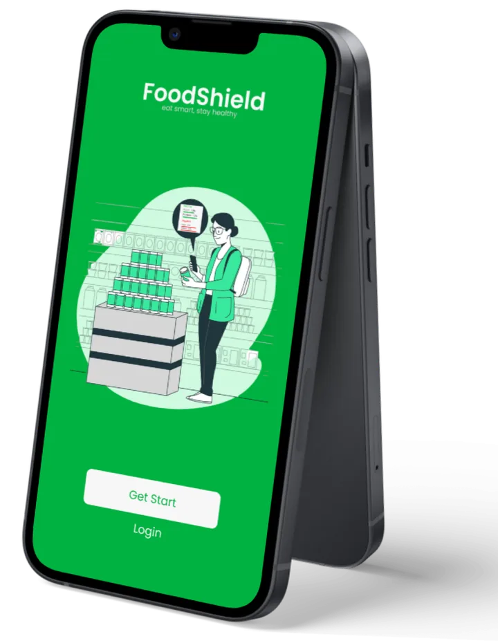 FoodShield mobile app welcome screen